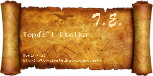 Topál Etelka névjegykártya